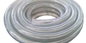 Skaidrios PVC žarnos su cinkuota plieno spirale